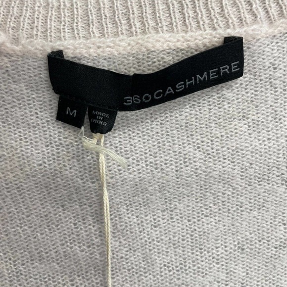 360 Cahmere Skull Cashmere Cardigan Women Medium Pink Long Sleeve V-Neck Sweater - Picture 5 of 15